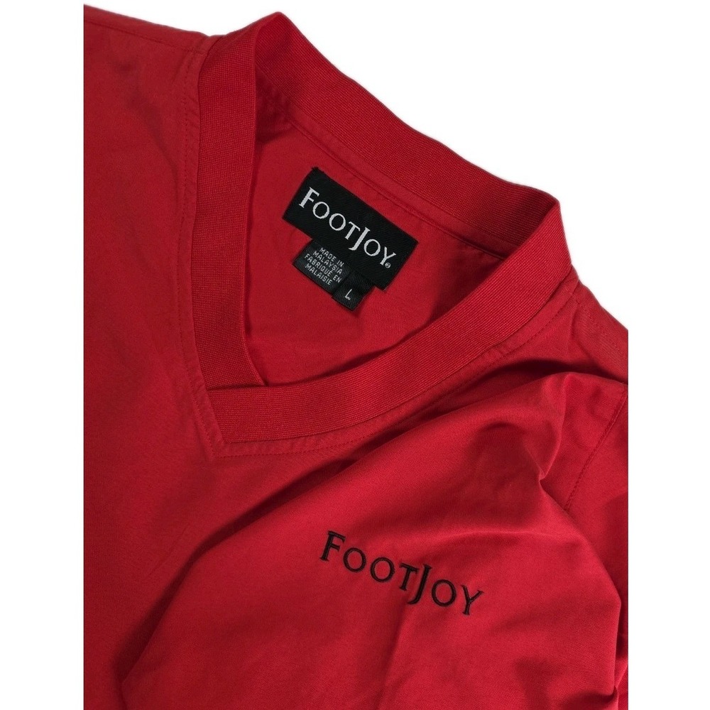 FootJoy‎ Golf Pullover Mens L RED Short Sleeve V-Neck Wind shirt Jacket